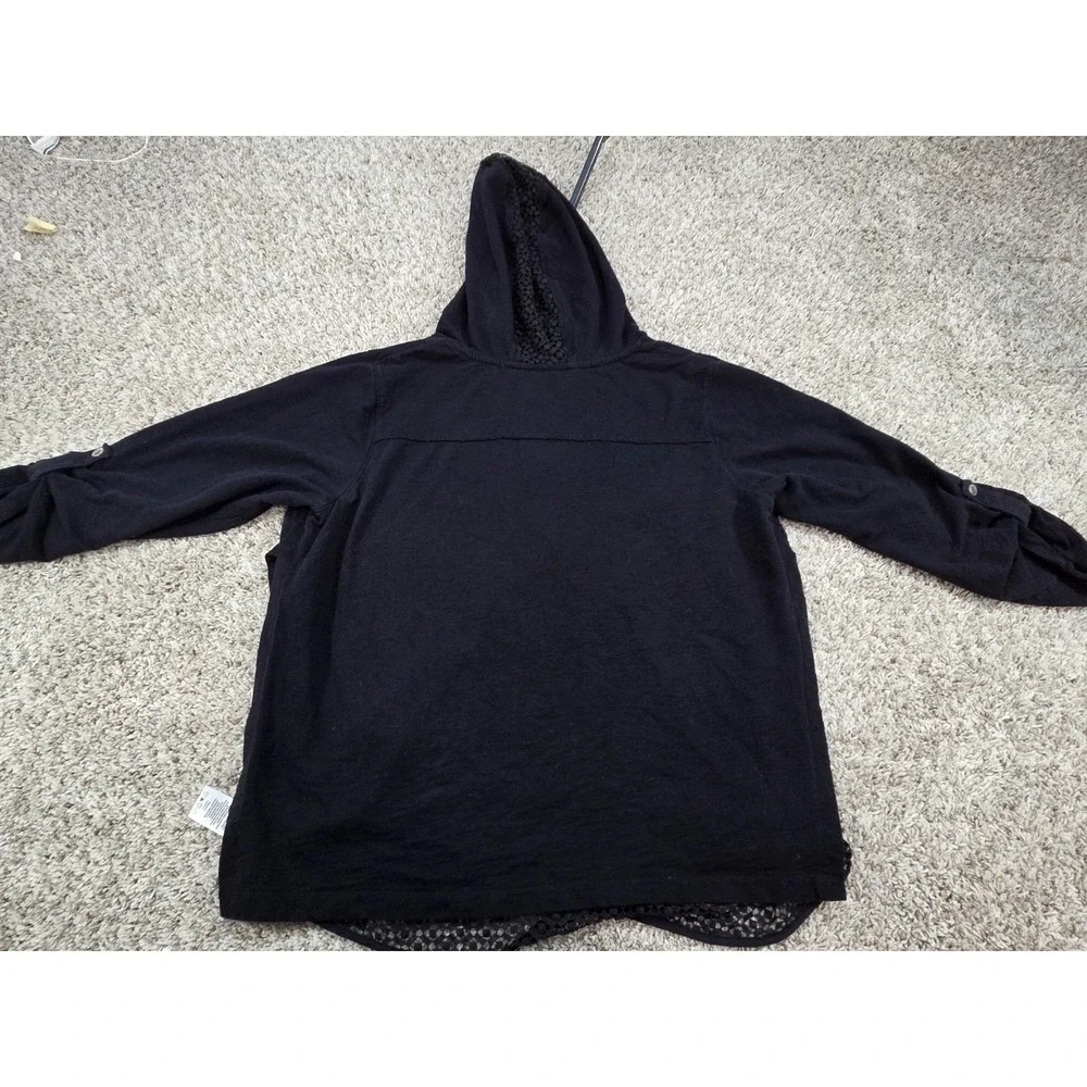 Calvin Klein Performance Hoodie Womens 2X Black Full Zip Quick Dry Lace Back